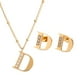 thumbnail image 1 of Juego Joyería Mujer, Collar Aretes Inicial Letras LuckyLy, Acero Inoxidable Baño de Oro 18k dorado UNITALLA, 1 of 6