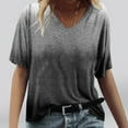 thumbnail image 2 of QENGING Summer Tops for Women 2023 Trendy Floral Printing Casual V-neck Short Sleeve Loose T-shirt Tee, 2 of 4