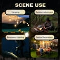 thumbnail image 4 of Solar Rechargeable Hooked Camping Light, Solar Tent Lights USB Rechargeable Camping Lights, 3 Light Modes Adjustable Camping Lamps for Hiking, Party, Camping, Fishing (#008*3pcs), 4 of 7