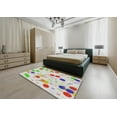 thumbnail image 4 of Ahgly Company Indoor Rectangle Patterned White Gold Novelty Area Rugs, 8' x 12', 4 of 6