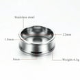 thumbnail image 2 of 316L Stainless Steel Polished Ring Men's Gift 8MM Silver Band for Male Size 7-12, 2 of 9