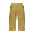 thumbnail image 6 of Lixiuxyad Bermuda Shorts For Women Linen Shorts Knee Length Elastic Waist Casual Summer Beach Comfy Pull On Shorts With Pockets Sizes S-5XL,Yellow, 6 of 6