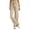 Khaki, variant on Women's Paperbag Waist Wide Leg Pants Crinkle Textured Dressy Work office Trousers with Tie Belt & Pockets for Casual Summer Wine