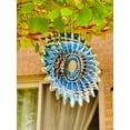 thumbnail image 2 of Dundee Deco's Wind Spinner in Gift Box - 3D Hanging Indoor Outdoor Yard Garden Decoration - Mandala - Spiral Nova Splash - Blue Beige - 12 in - Unique Gift Idea For Men Women, Souvenir, Present, 2 of 6