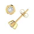 thumbnail image 2 of 14K Yellow Gold Bezel Set Ladies Diamond Stud Earrings (1/4 Carat) (SI1-SI2 Clarity), 2 of 5