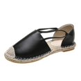 thumbnail image 2 of Sandalias de pescador con punta cerrada para mujer Zapatos planos sin cordones con tejido informal, 2 of 3
