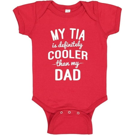 

Tia Baby Clothes My Tia Is Cooler Than My Dad Baby Bodysuit One Piece or Toddler T-Shirt