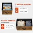thumbnail image 3 of 5-Drawer Dresser,21''H x 40''L x 12''W Tall Fabric Dresser, Storage Organizer Unit With Wide Chest Bins for Closet, Living Room, Sutdy，Entryway，Hallway, Nursery（Tiger Grain）, 3 of 7