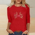 thumbnail image 1 of Xuyuer 3/4 Sleeve Shirts for Women Loose Fit Crewneck Dressy Casual Tops Lightweight Solid Color Comfy Cute T Shirts Basics Tees Casual Fashion Spring Summer T Shirts Business Work Tee Top, 1 of 5