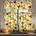thumbnail image 4 of Fall Thanksgiving Kitchen Curtains Valances and Tiers 3 Piece Set,Maple Leaves Leaf Farmhouse Cute Rod Pocket Kitchen Cafe Curtain Over Sink Window for Autumn Decor 36 Inch, 4 of 6