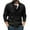 Black, variant on Men's Solid Colour Casual Style Half Turtleneck Double Knitted Sweater Cardigan Jacket