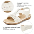 thumbnail image 3 of Ecetana Sandals for Women Dressy Comfortable Summer Beach Casual Elastic Strap Flat Sandals, 3 of 7