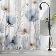 thumbnail image 2 of Blue Beige Spring Floral Waterproof Shower Curtain, Stall 36"x72" Washable Polyester Fabric Shower Curtains for Bathroom, Summer Botanical Watercolor Decorative Bathtub Curtain Sets with Hooks, 2 of 9