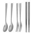 thumbnail image 2 of Vajilla Titanio Tenedor Cuchara Palillos Vajilla ultraligera fuerte Utensilios de cocina portátiles Utensilios para acampar para acampar Senderismo Mochilero Picnic Uso escolar en el hogar Irfora Vajilla, 2 of 7