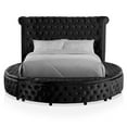 thumbnail image 4 of FOA Vriam 3-Piece Black Fabric Storage Bedroom Set - King + 2 Nightstands, 4 of 11