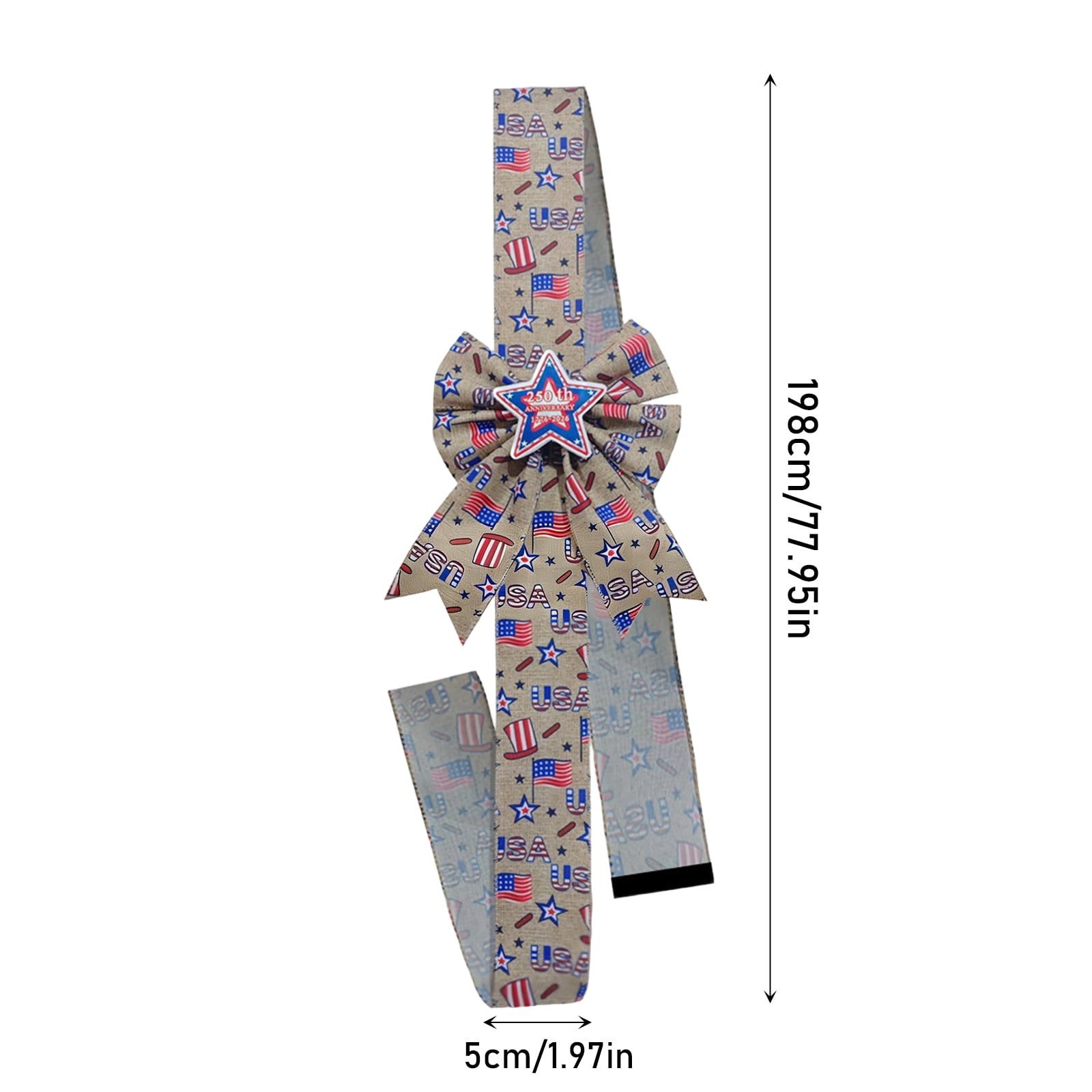 4Th of July Decorations Party, Bow Decorations, 2X48 In, Patriotic Ribbon, Independence Day Celebration, Outdoor Entryway, Red White Blue Accents, 4 Pc