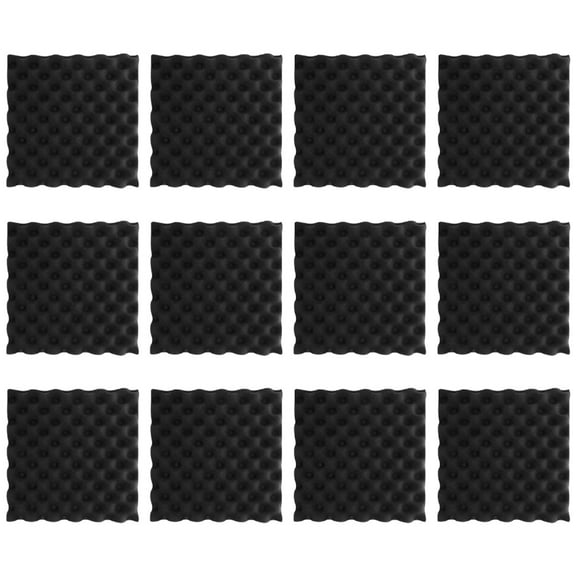 Black Sound Absorption Mat for Studio with High Density Polystyrene 12pcs
