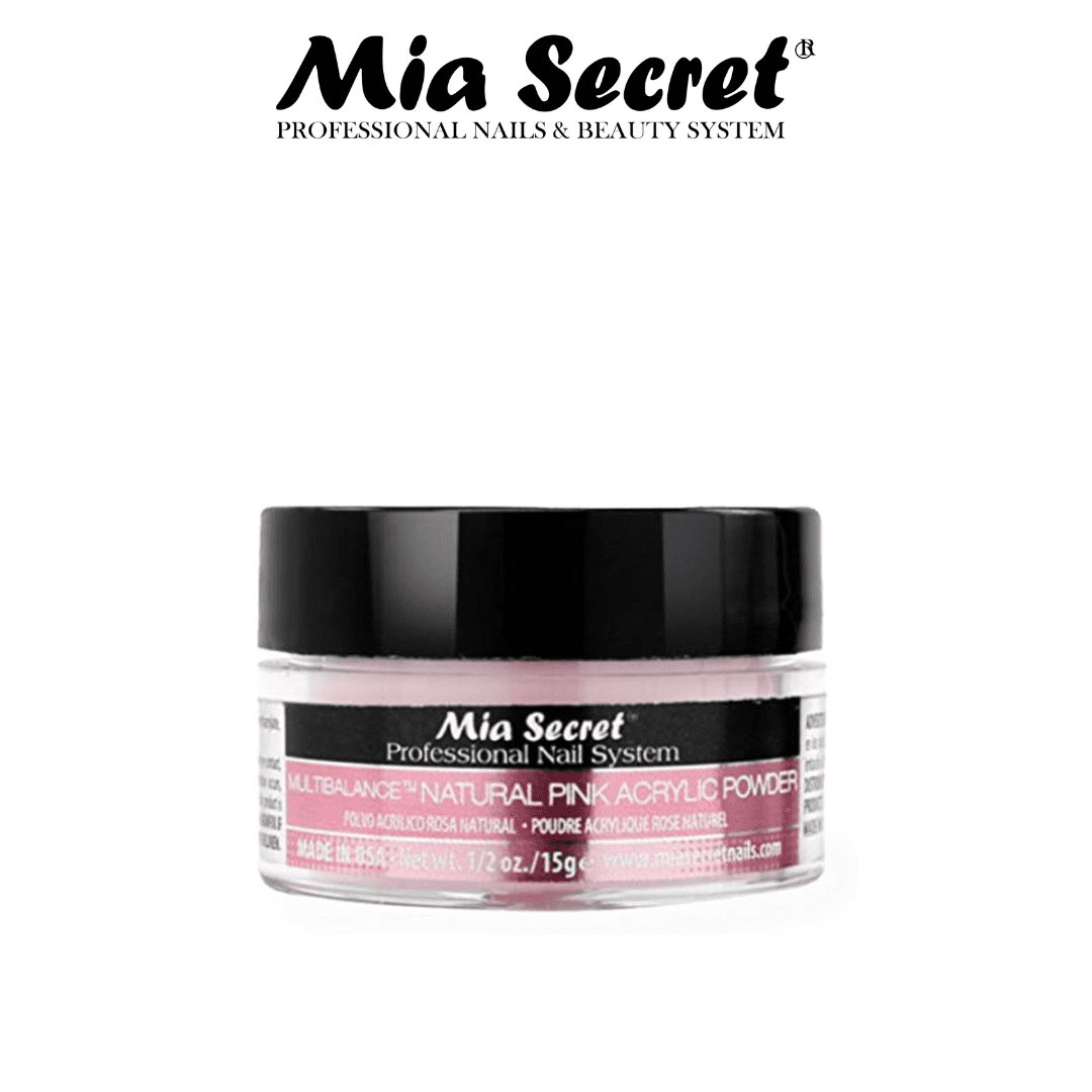 Mia Secret - Liquid Monomer 2oz & Clear Acrylic Powder, Pink Acrylic Powder, White Acrylic Powder- French 3D, Multibalance Natural Pink Acrylic Powder (0.5oz each) - Combo