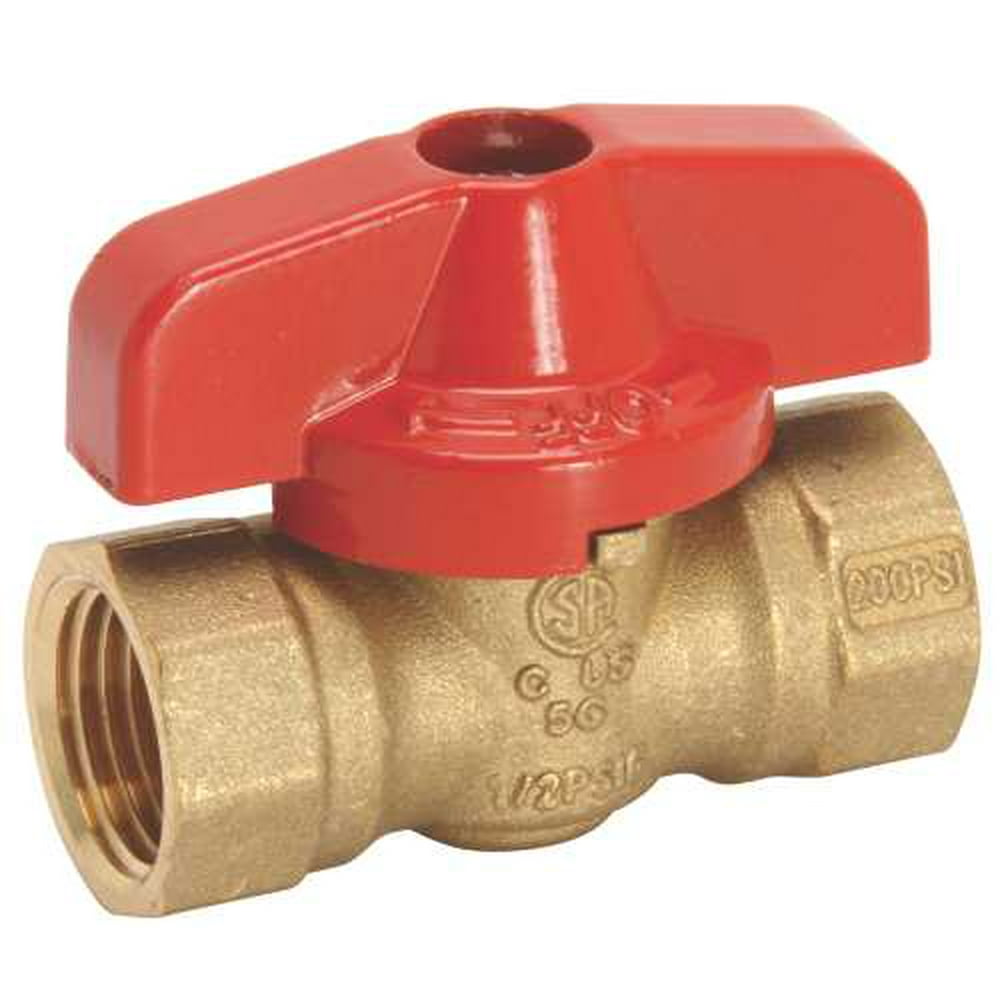 GAS BALL VALVE TEE HANDLE 1/2" per 6 Each