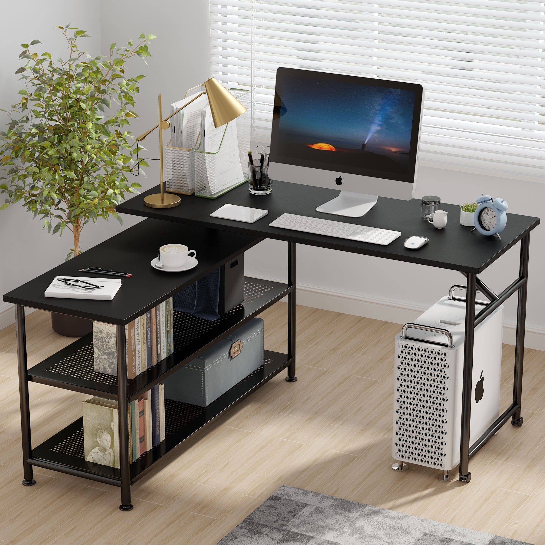 Tribesigns Folding Computer Desk With, Small Home Office Corner Computer Desktop