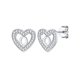 thumbnail image 1 of Pendientes de corazón de plata esterlina Silvora con Letra O Pendientes de botón iniciales de mujer Pequeños Pendientes de amor de CZ Joyería hipoalergénica Regalos, 1 of 8