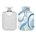 thumbnail image 2 of 2L Hot Water Bottle with Soft Velvet Cover PVC Hot Water Bag for Pain Relief Long-Lasting Warmth Blue and Gray Swirls, 2 of 8