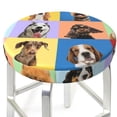 thumbnail image 3 of Daiia funny dogs Pattern Stool Covers Round,Round Bar Stool Covers Waterproof Bar Chair Covers Washable Stool Cushion Slipcover for 12-14 Inch Chair-12 inch, 3 of 7