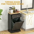 thumbnail image 4 of Trash Cans HOMCOM Kitchen Tilt Out Trash Bin Cabinet Free Standing Recycling Cabinet Trash Can Holder With Drawer, Black,Trash Cans With Lid, 4 of 8