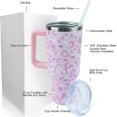 thumbnail image 2 of 40 oz Leopard Tumbler with Handle and Straw Lid Leak Proof, Coffee Travel Mug with Handle Insulated for Hot and Cold Drink Ice, Birthday Gifts for Women, Leopard Stainless Steel Cups, Dishwasher Safe, 2 of 5
