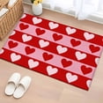 thumbnail image 3 of Sweet Red Love Heart Front Door Rugs 2x3 ft Pink Striped Abstract Stripes Modern Small Rug for Entryway Non Slip Washable Bathroom Door Mat Absorbent Floor Mat for Indoor Entrance, 3 of 9