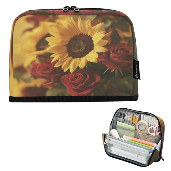 DIXRUYEE Pencil Case Large Capacity Pencil Bag simple Twilight Reflections Pattern