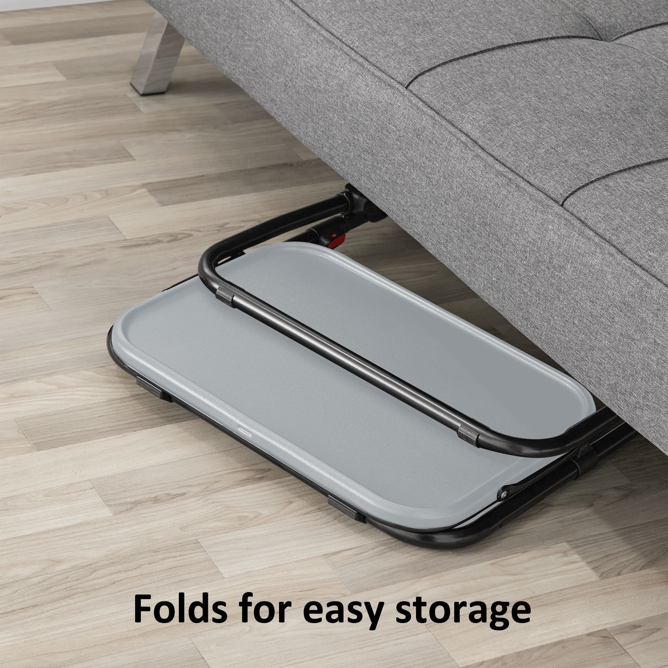 Mainstays Adjustable Folding TV Tray with Cup Holder, Gray