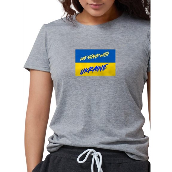 CafePress - We Stand With Ukraine T Shirt - Womens Tri-blend T-Shirt
