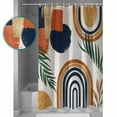 thumbnail image 3 of Shower Curtain Bathroom Set Boho Arch Sun Tropical Leaves Waterproof Fabric Shower Curtains with Grommets&Hooks Terracotta Aesthetic Nordic Style Privacy Bath Curtain for Bathtub 72x84in, 3 of 7