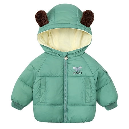 

Dadaria Toddler Winter Coat 12Y-7Y Toddler Kids Baby Grils Boys Hooded Outdoor Jacket Thick Warm Windproof Coat Green 120 Toddler