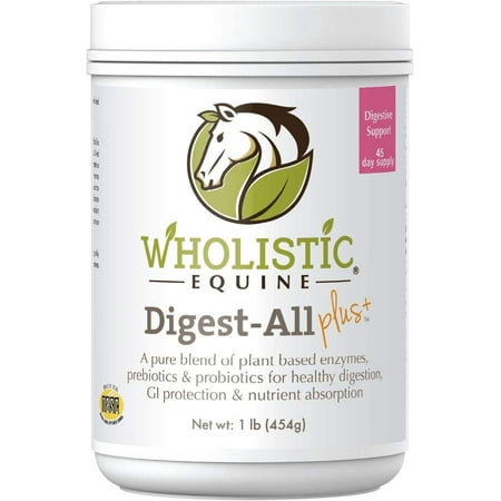 UPC: 0877607000609 | Wholistic Pet Organics Digest-All Plus: Horse Probiotics Powder – Equine Probiotics and Prebiotics with Digestive Enzymes – Equine Digestive Supplements for Gas Constipation and Gut Health – 1 Lb