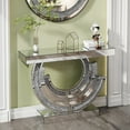 thumbnail image 3 of 3C Shaped Crushed Diamond Hallway Table For Hotel Mirrored Centre Diamond Console Table For Living Room, 3 of 9