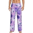 thumbnail image 2 of Lsque Violet Print Men's Pajama Pants, Lounge Pant - Comfortable Home Wear,Elastic Waistband, Stylish Design-Medium, 2 of 9