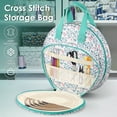 thumbnail image 3 of Bolsa de Bordado Resistente de Tela Oxford para Punto de Cruz con Múltiples Bolsillos y Asa, Bolsa Redonda de Doble Capa para Proyectos de Bordado, Aros, Hilo Dental, 3 of 12