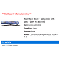 thumbnail image 2 of Rear Wiper Blade - Compatible with 2003 - 2009 Kia Sorento 2004 2005 2006 2007 2008, 2 of 2