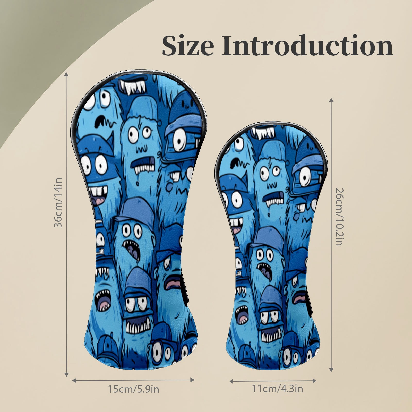 Golf Club Head Covers Monster Premium Plush Velvet Lining, Waterproof Golf Headcovers Driver & Fairway Woods for Scratch Protection Novelty Gift for Men & Women