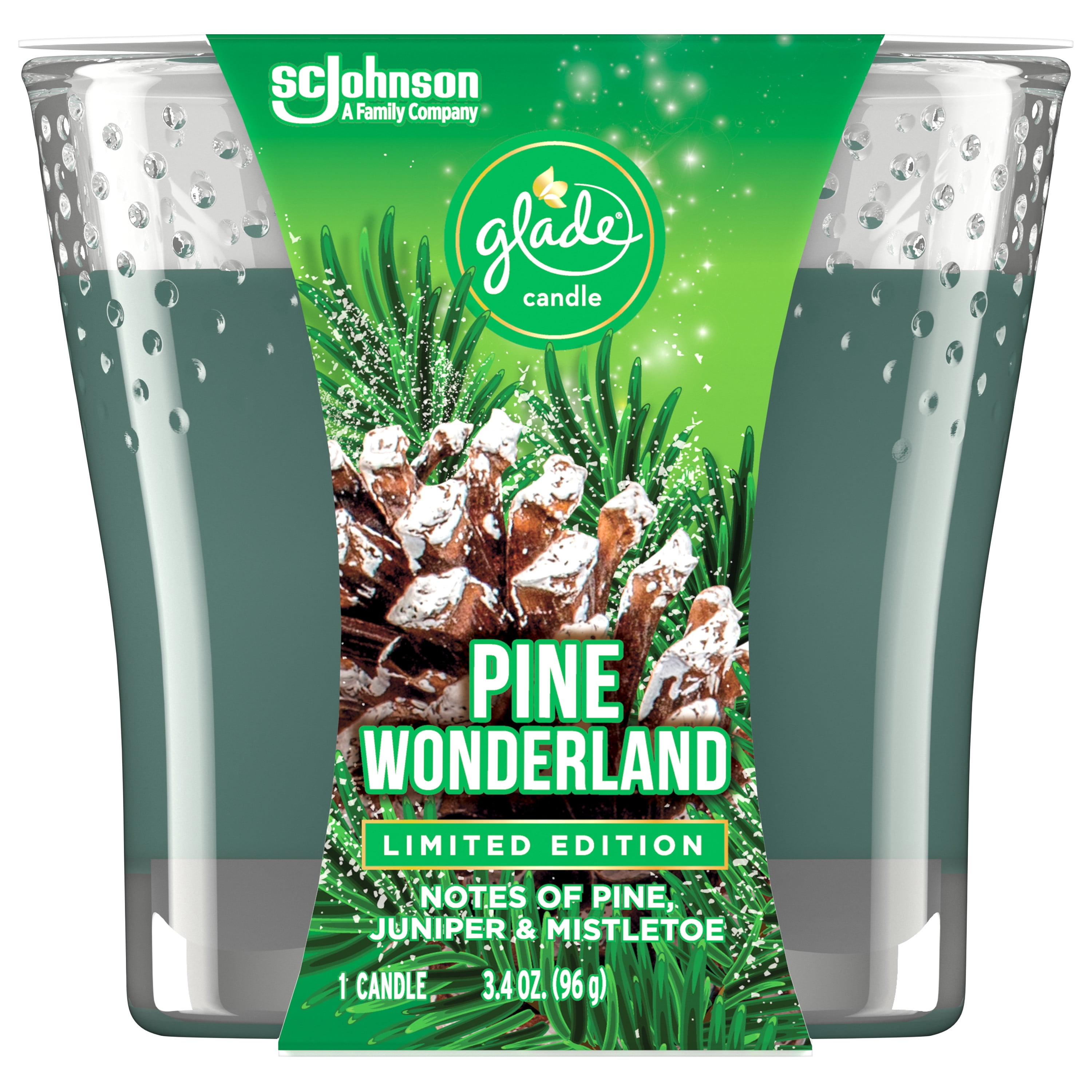 Glade Jar Candle 1 CT, Pine Wonderland, 3.4 OZ. Total, Air Freshener