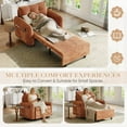thumbnail image 5 of Muumblus 3-in-1 Convertible Chair Bed, 80" Extra Long Sleeper Lounge Chair with USB & Storage, Pull Out Sofa Bed for Living Room, Apt., Orange Chenille, 5 of 9