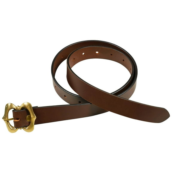Mythrojan Medieval Leather Viking Belt with Brass Buckle, 70" Brown – Waist Belt for LARP, Renaissance Faire, Cosplay & Halloween