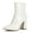 White, variant on Pennysue Women's Block Heel Ankle Boots WhiteMid Calf GoGo Boots 8M