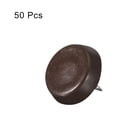 thumbnail image 3 of Deslizadores de muebles de plástico con clavo Uxcell 50 piezas 21 mm de diámetro para proteger el suelo de mesas, sillas y patas de sofá color marrón, 3 of 5