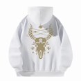 thumbnail image 2 of Sudadera con capucha, sudaderas con capucha para mujer, espalda estampada, hombro caído, clásico con bolsillos XL, 2 of 7