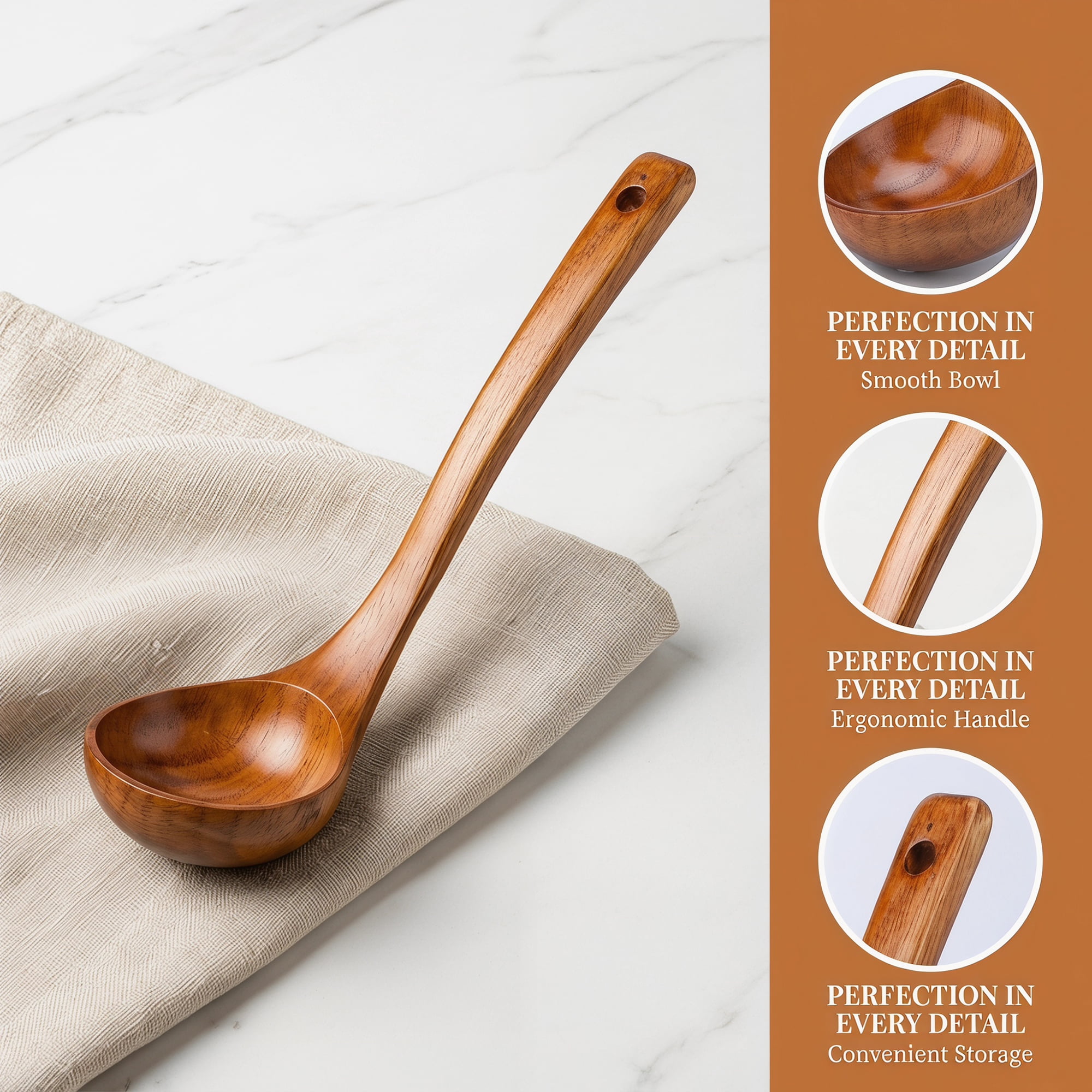 Unique Bargains Heat Resistant Kitchen Utensil Wooden Cooking Soup Spoon G 11.8"x3.5"