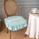thumbnail image 1 of Cojín de silla con bordado de encaje de 15,7 x 15,7 pulgadas, con esponja en forma de herradura y borde con volantes, lavable, azul, verde, rosa y gris | Cojín duradero y transpirable que no se dec, 1 of 5