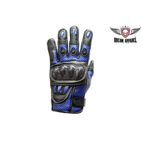 

Mens Padded Blue Racing Gloves